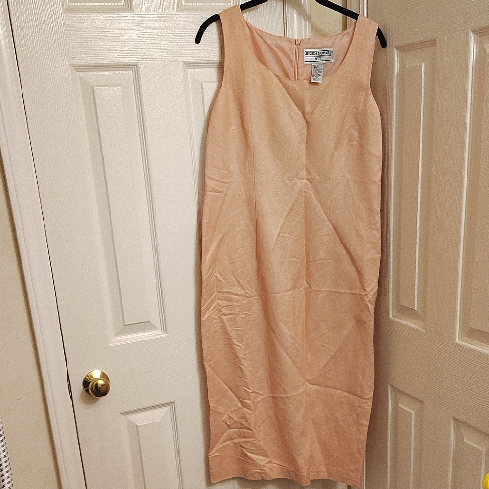 Peach Sleeveless Dress 2 Two Piece Linen Blend